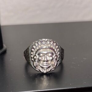 Sterling Silver Tribal Face Ring